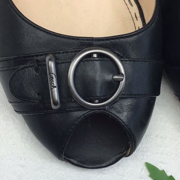 Coach Tatiana Peep Toe Black Heels - Picture 6 of 14
